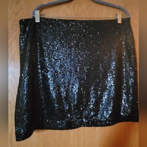 NWT White House Black Market WHBM black sequin skirt Size 16